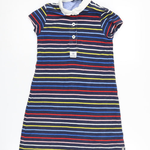 Maine New England Girls Striped Collared T-Shirt Dress, 9-10 Yrs