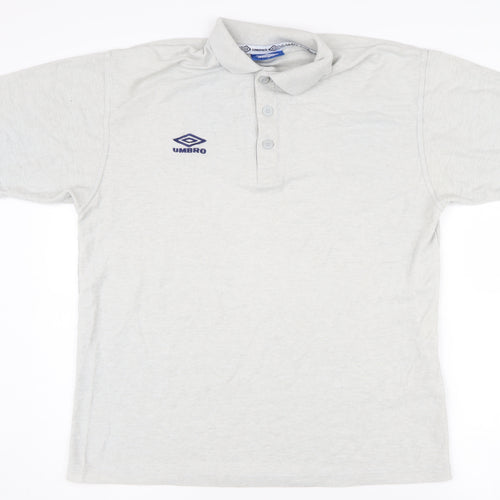 Umbro Men's Grey Polo Shirt L Casual Sportswear