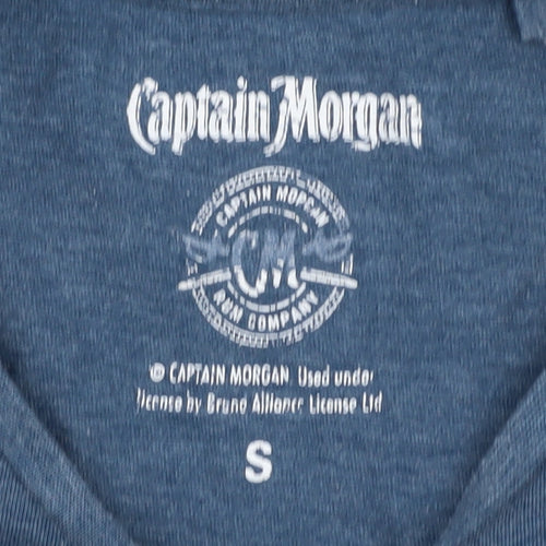 Captain Morgan Men's Blue Nautical Graphic T-Shirt, S