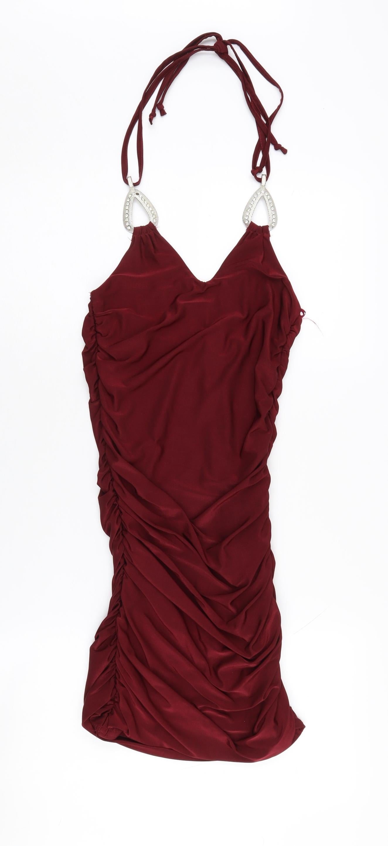 KIAH Women's Red Ruched Dress Size 8