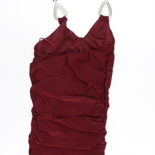 KIAH Women's Red Ruched Dress Size 8