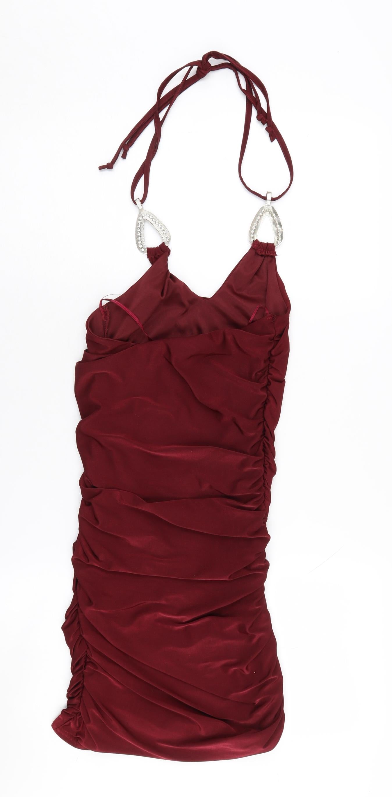 KIAH Women's Red Ruched Dress Size 8