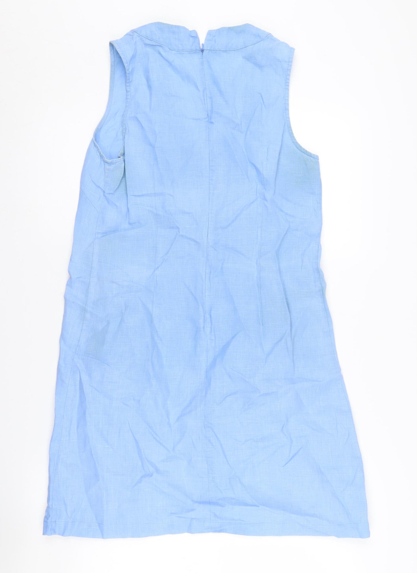 Great Plains Women's Blue Linen Sleeveless Dress Size S