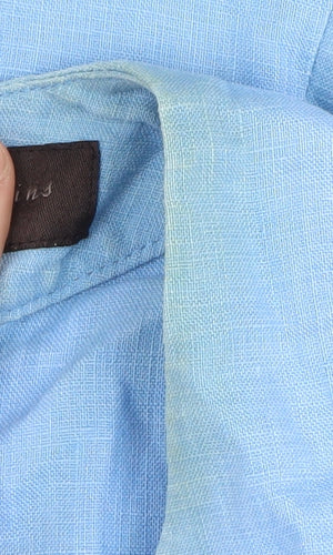 Great Plains Women's Blue Linen Sleeveless Dress Size S