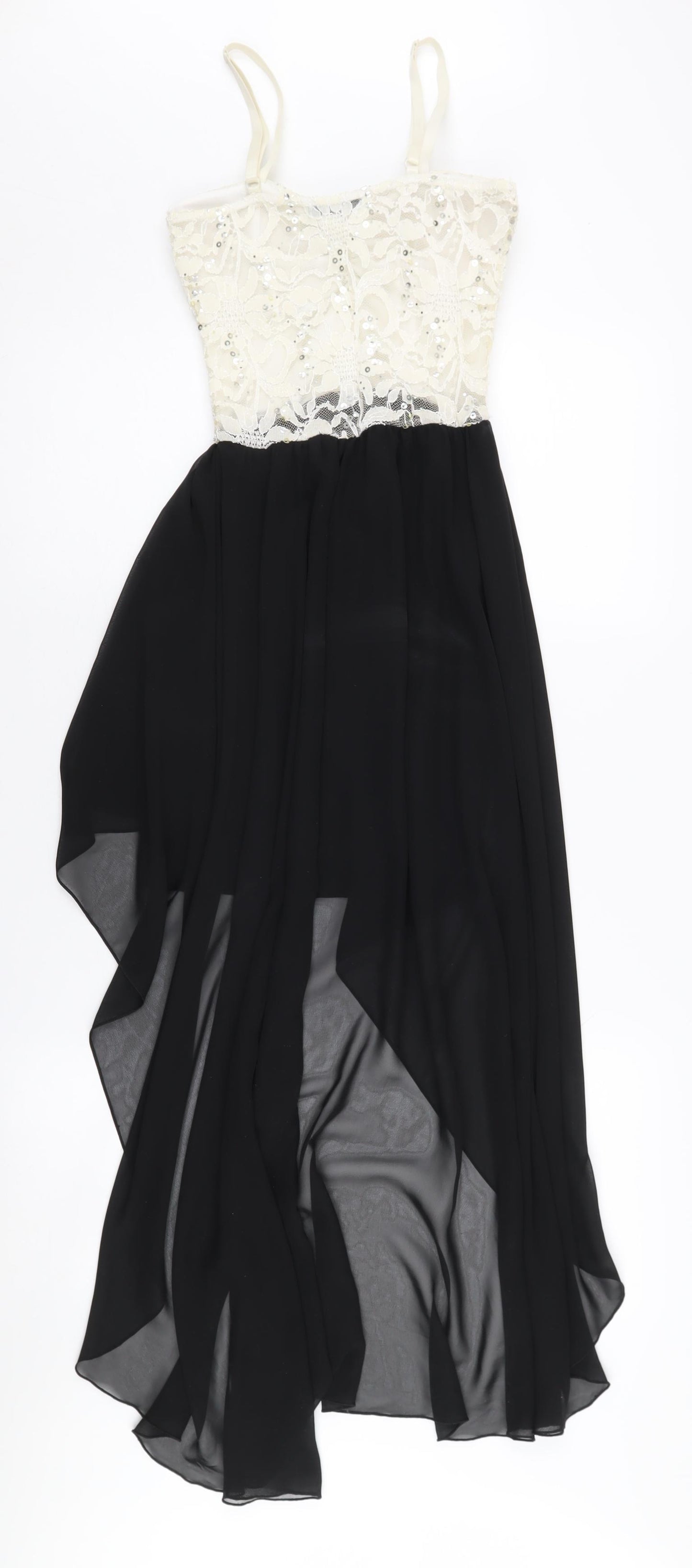 KIAH Women's Black Ivory Slip Dress Size 8