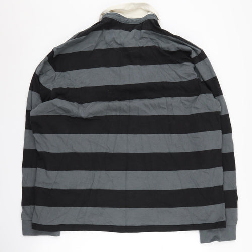 NEXT Men's Black Striped Polo XL Cotton