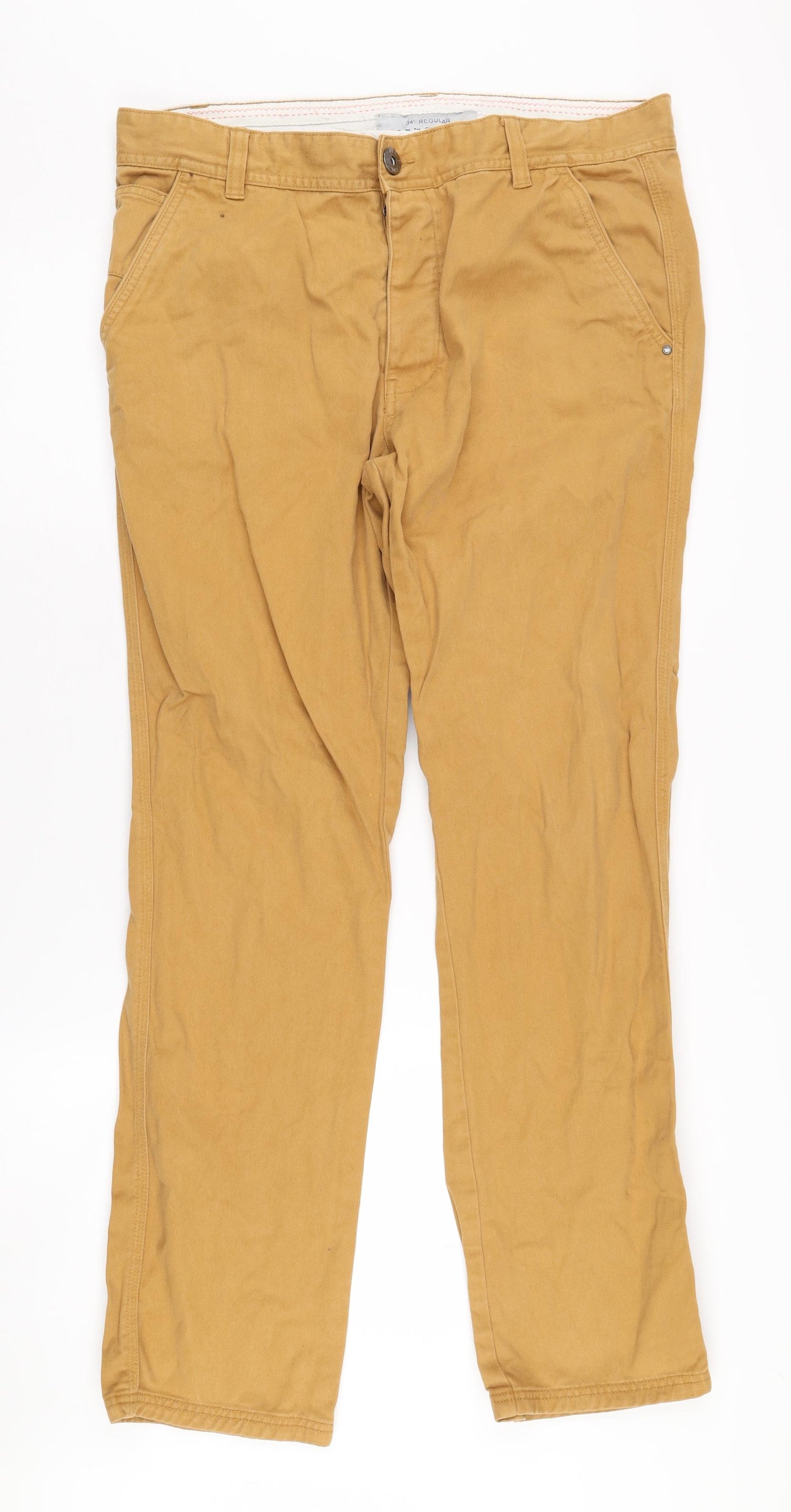 Crew Clothing Co. Men's Brown Chino Trousers 34 Regular