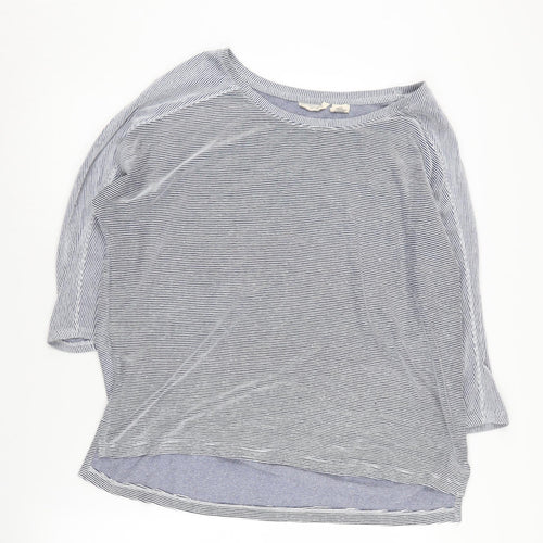 Christian Siriano Women's Blue Striped Pullover Jumper L