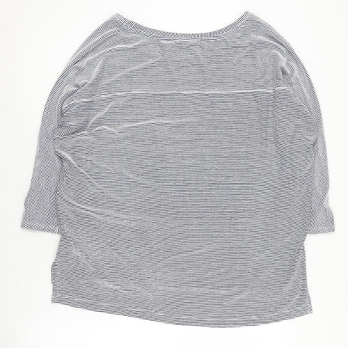 Christian Siriano Women's Blue Striped Pullover Jumper L