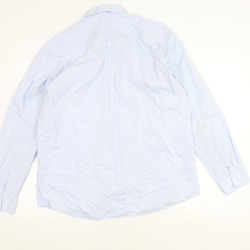 Racing Green Men's Blue Cotton Button-Up Shirt 17.5
