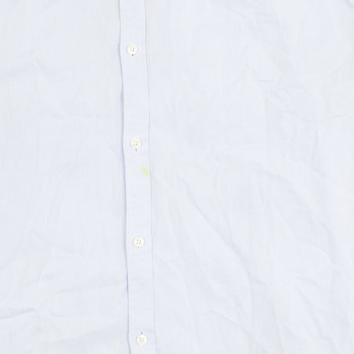 Racing Green Men's Blue Cotton Button-Up Shirt 17.5