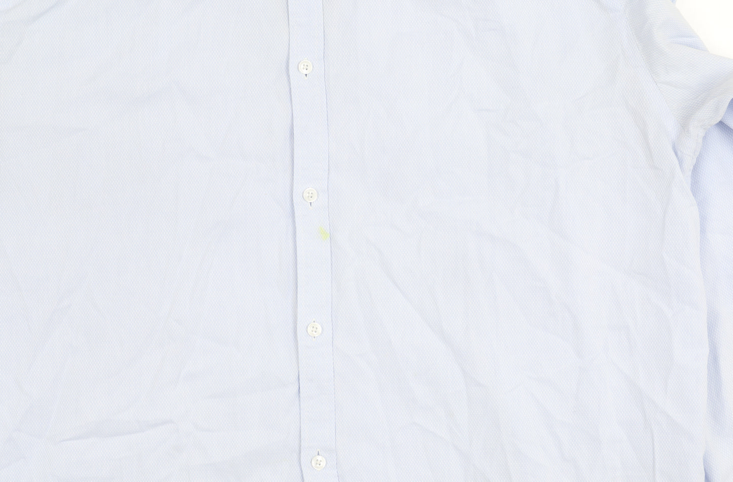 Racing Green Men's Blue Cotton Button-Up Shirt 17.5