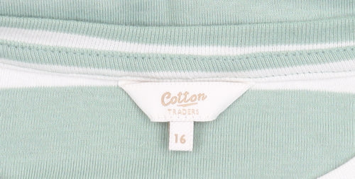 Cotton Traders Women's Striped 3/4 Sleeve T-Shirt, Size 16