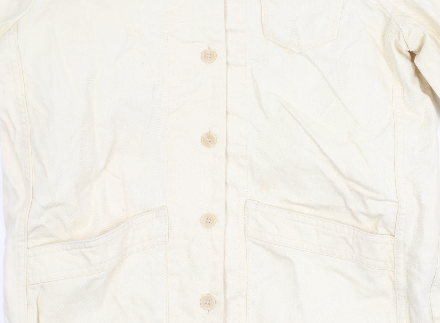 Superdry Women's Ivory Cotton Mid-Length Jacket