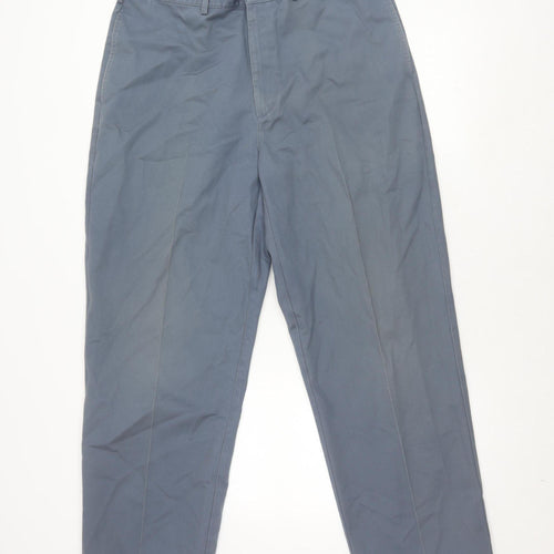 Lands' End Men's Grey Chino Trousers Size L Straight Fit