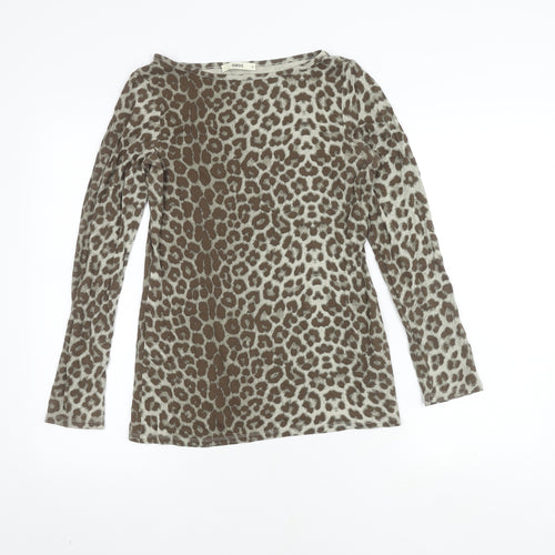 Oasis Women's Brown Animal Print Top M