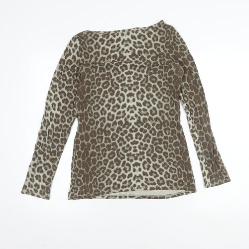 Oasis Women's Brown Animal Print Top M