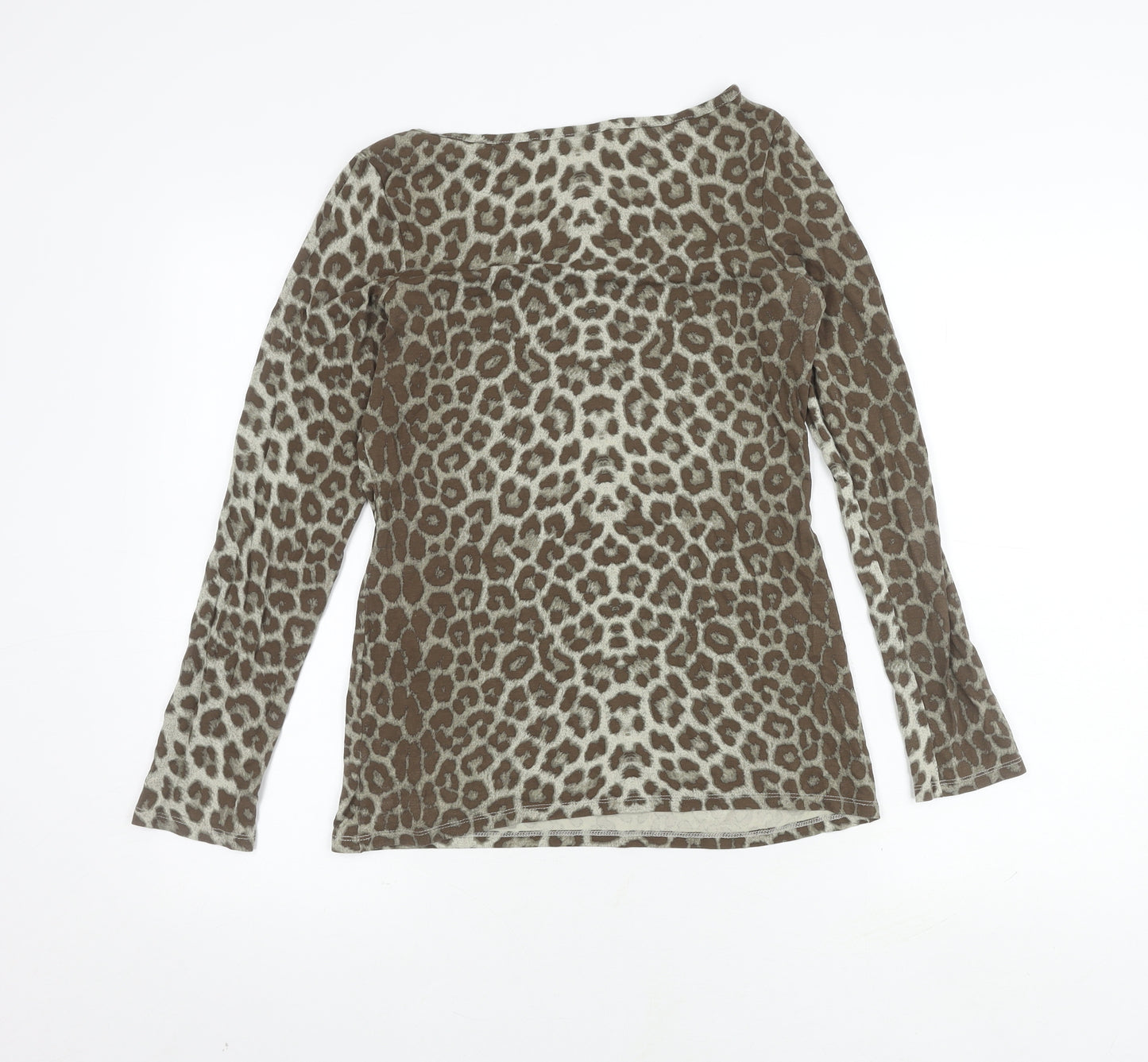 Oasis Women's Brown Animal Print Top M