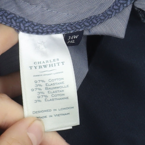 Charles Tyrwhitt Men’s Blue Slim Fit Trousers Size 34