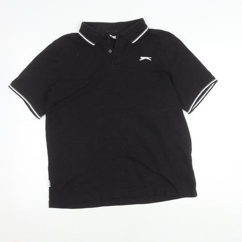 Slazenger Men's Black Polo Shirt M Short Sleeve