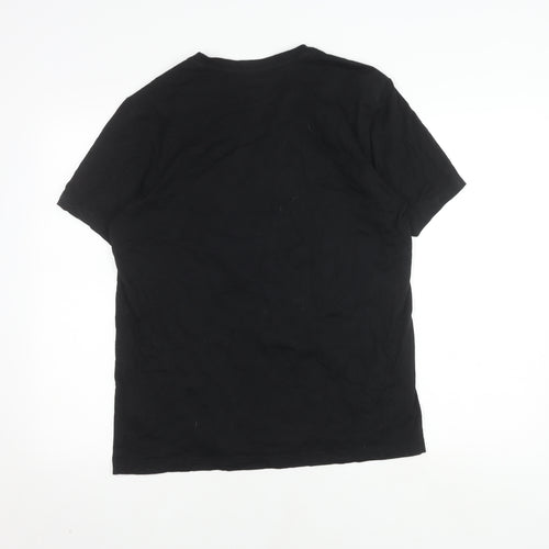 Reebok Men's Black Medium Cotton T-Shirt