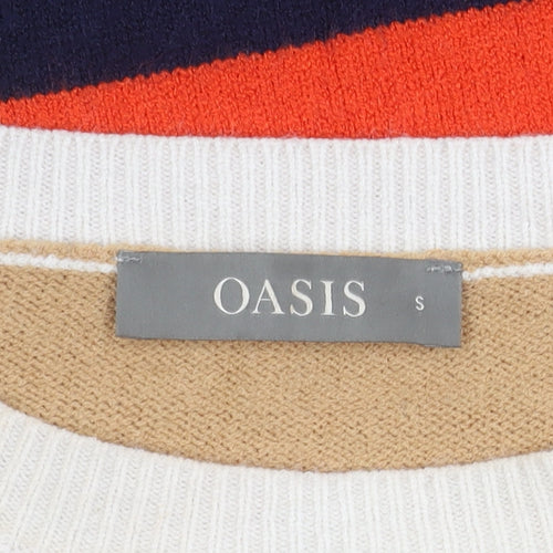 Oasis Women's Multicoloured Striped Pullover Jumper S