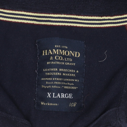 Hammond & Co. Men's Blue XL Long Sleeve Polo