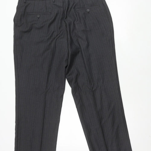 Greenwoods Elite Men's Black Wool Trousers Size L