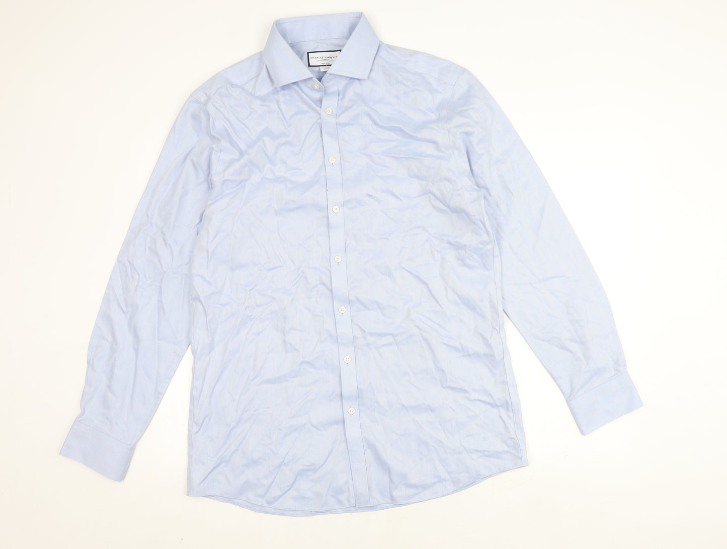Charles Tyrwhitt Men's Blue Extra-Slim Fit Shirt 16.5