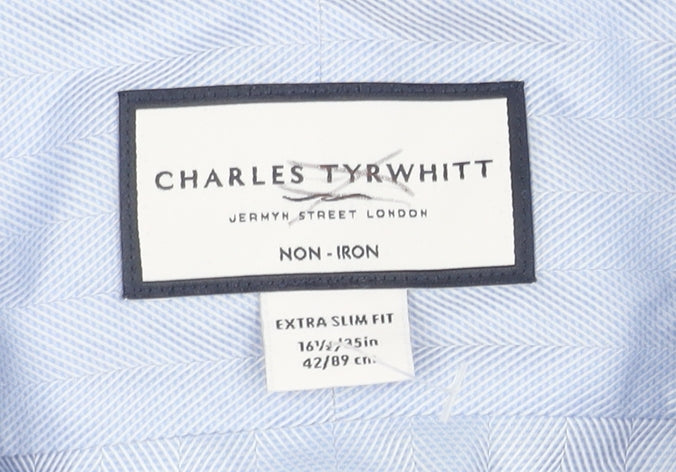 Charles Tyrwhitt Men's Blue Extra-Slim Fit Shirt 16.5