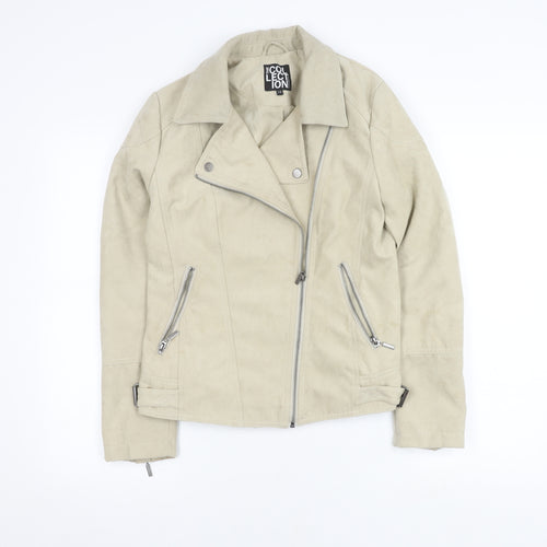 Debenhams Women's Beige Biker Jacket Size 12