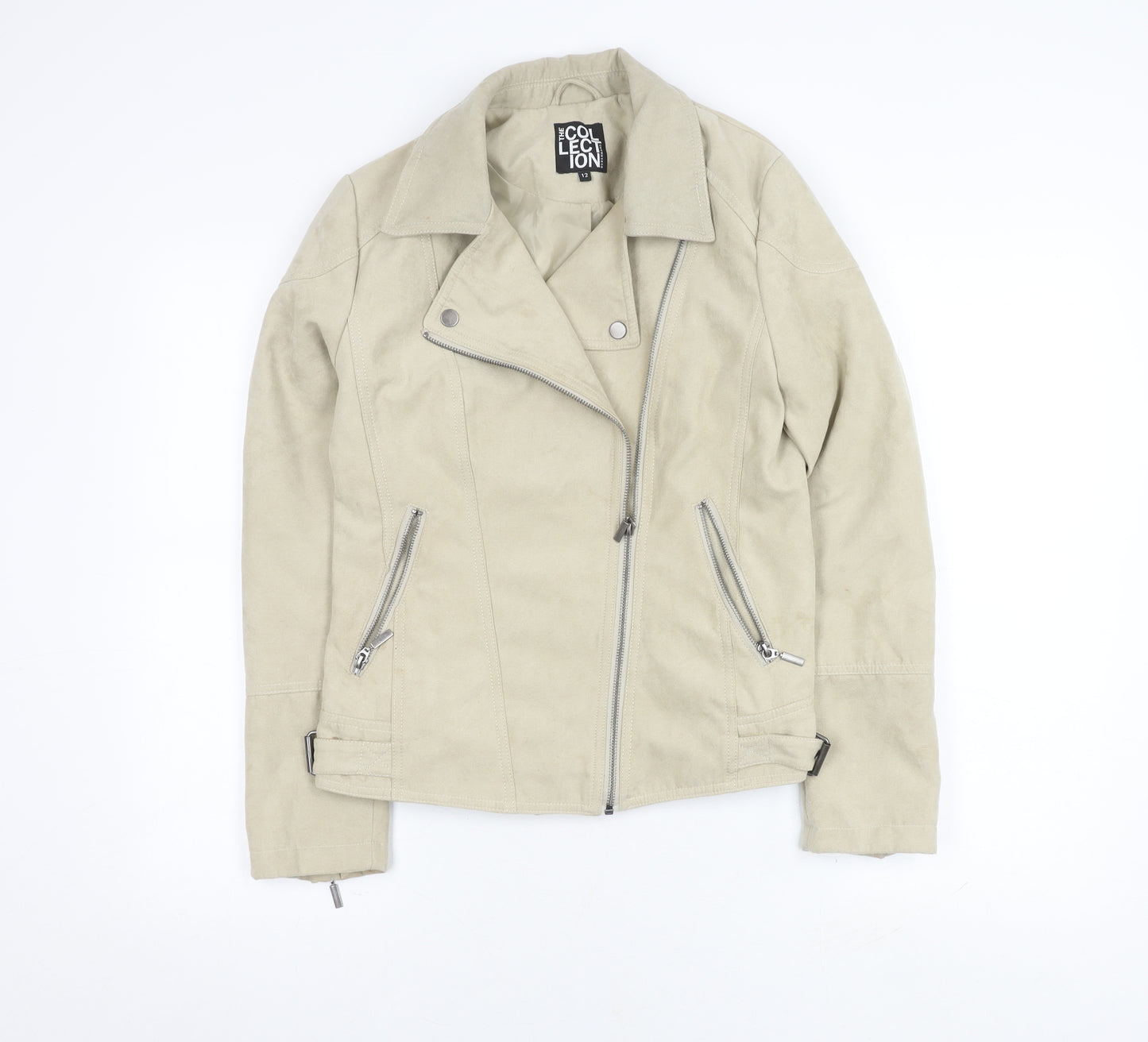 Debenhams Women's Beige Biker Jacket Size 12