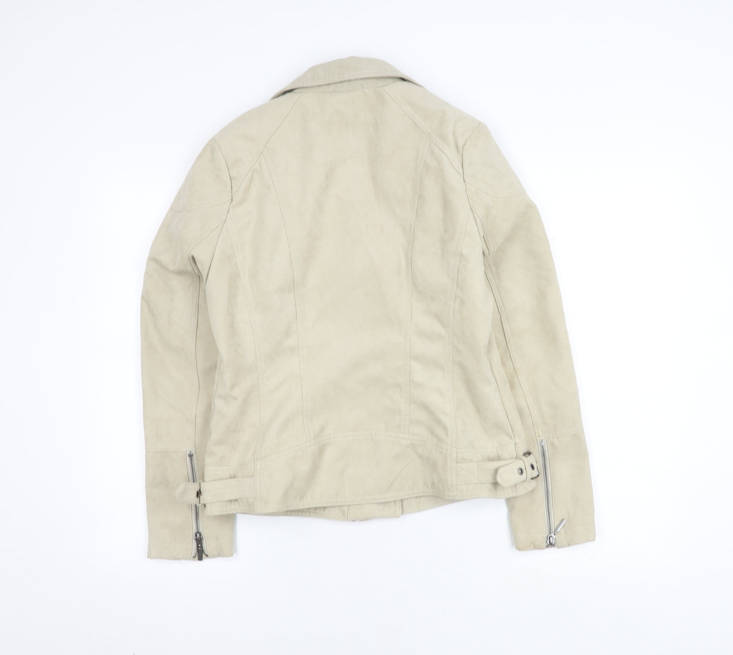Debenhams Women's Beige Biker Jacket Size 12