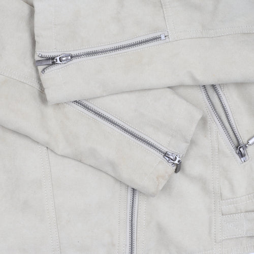 Debenhams Women's Beige Biker Jacket Size 12