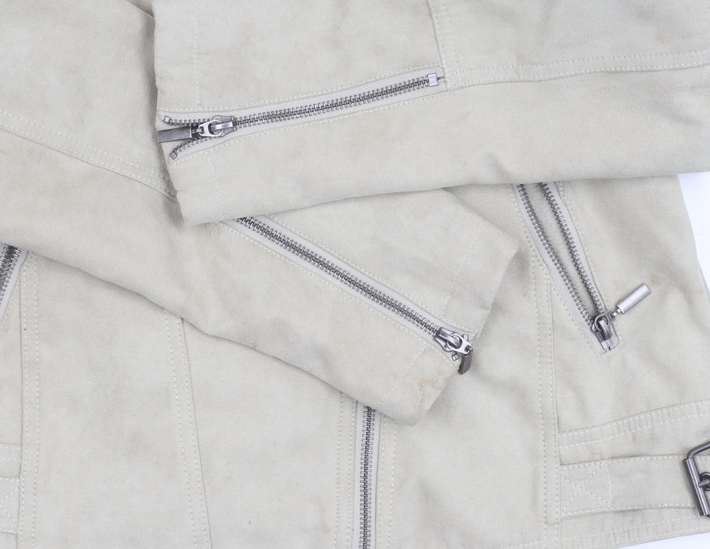 Debenhams Women's Beige Biker Jacket Size 12