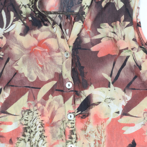 Laura Ashley Women's Floral Button-Up Blouse Size 12