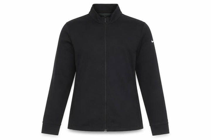 Front view of Nike unisex black medium basic jacket for gym