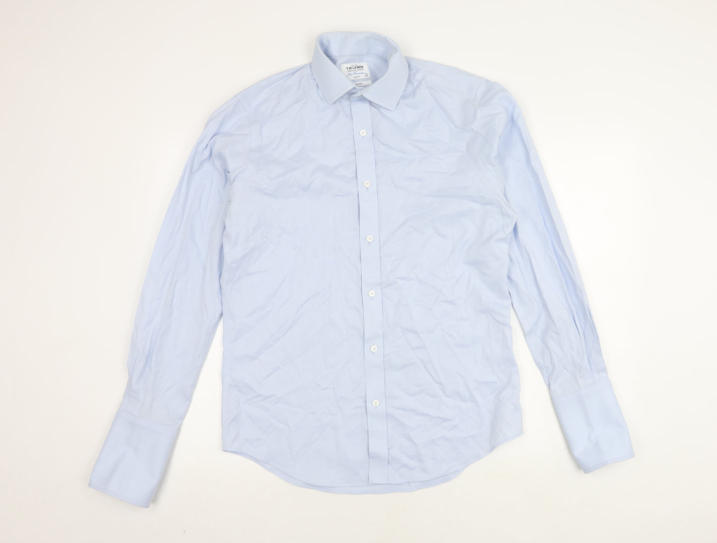 T.M.Lewin Men's Blue Slim Fit Long Sleeve Shirt