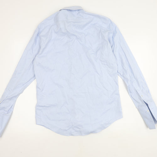 T.M.Lewin Men's Blue Slim Fit Long Sleeve Shirt