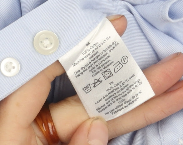 T.M.Lewin Men's Blue Slim Fit Long Sleeve Shirt