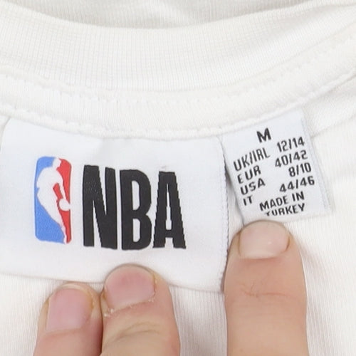 NBA Unisex White Bulls T-Shirt, Size 14, Embroidered Sports Style