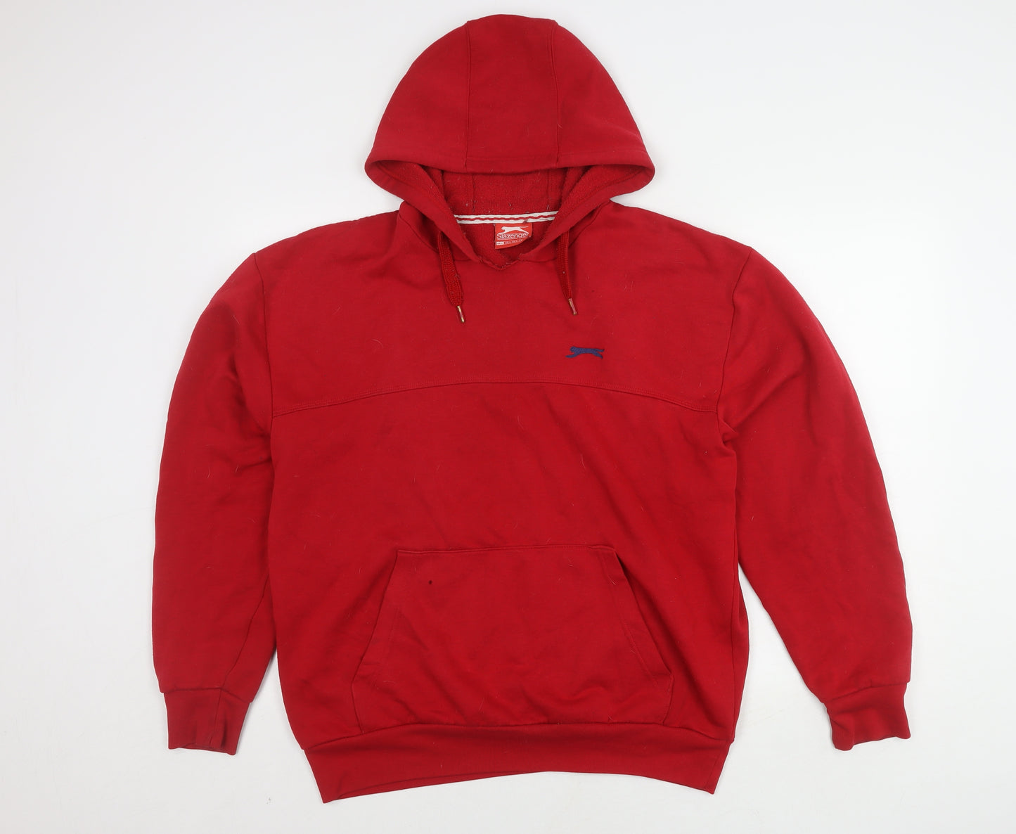 Slazenger Men's Red Pullover Hoodie L - Hooded, Logo, Pockets