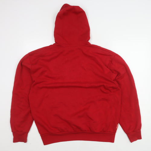 Slazenger Men's Red Pullover Hoodie L - Hooded, Logo, Pockets