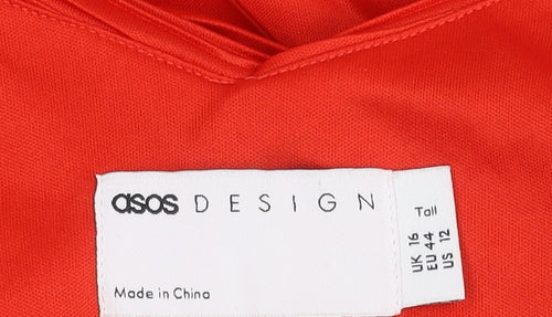ASOS DESIGN Red Women's Tall Dress Size 16