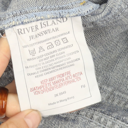 River Island Unisex Blue Straight Jeans W32 L32