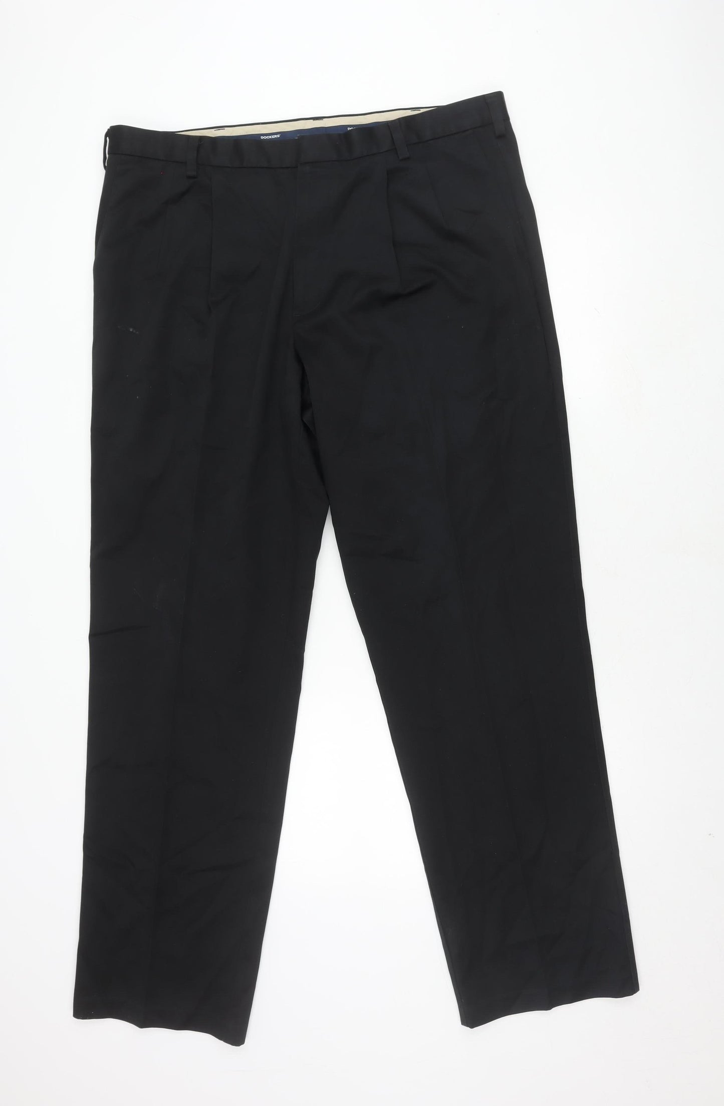 Dockers Men's Black Classic Fit Trousers - Size 40