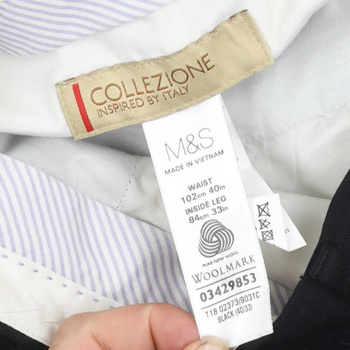 Marks and Spencer Men's Black Wool Dress Pants