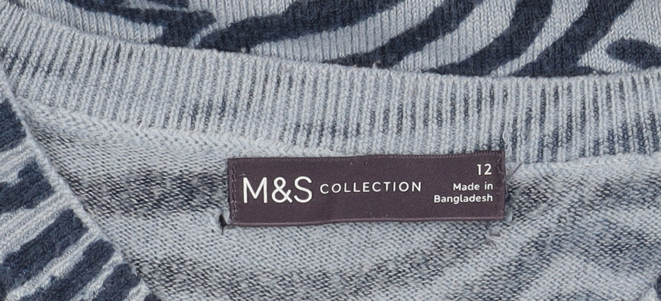 Marks and Spencer Women's Blue Animal Print Jumper