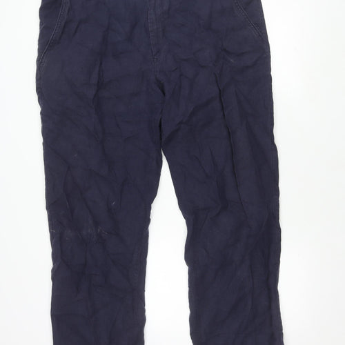 Marks and Spencer Men's Blue Linen Trousers Size 40