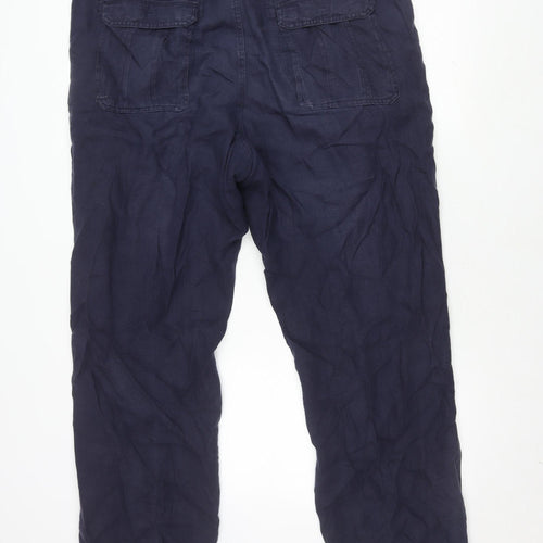 Marks and Spencer Men's Blue Linen Trousers Size 40